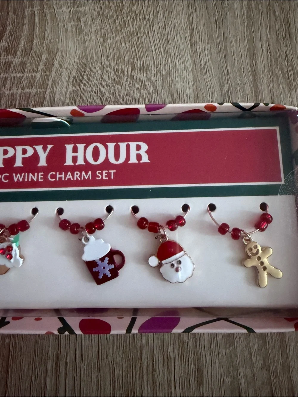 Happy Hour Red Holiday Wine Charm Set
